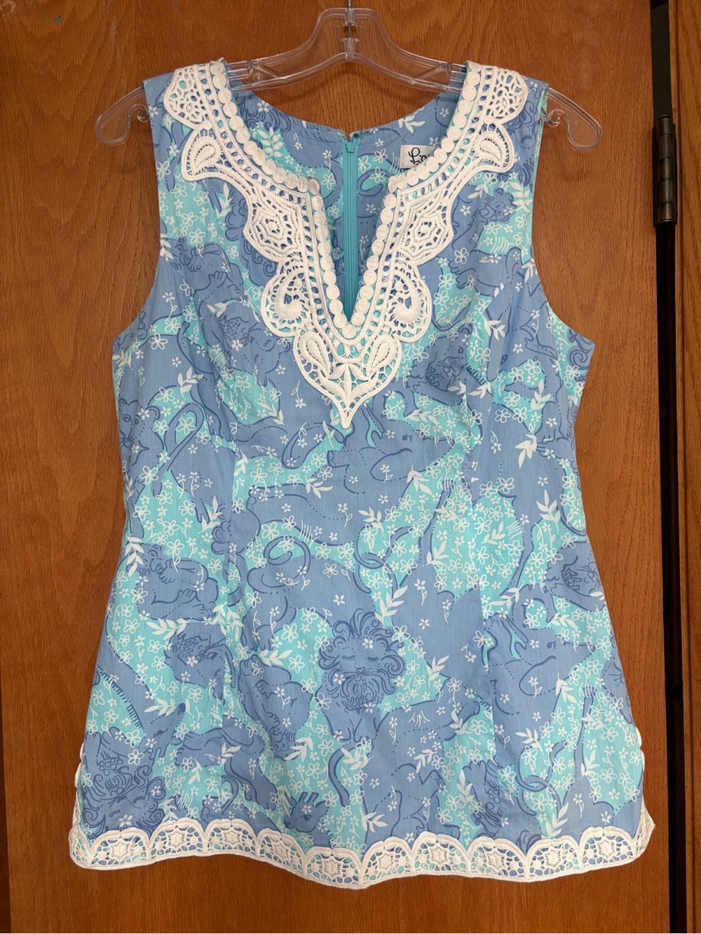 VGUC Lilly Pulitzer White label Chow Wagon lace tunic 10